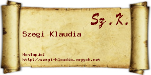 Szegi Klaudia névjegykártya