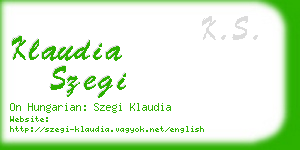 klaudia szegi business card